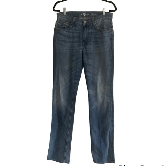 7 For All Mankind Slimmy Straight Jeans Womens Size 30 - Picture 1 of 11